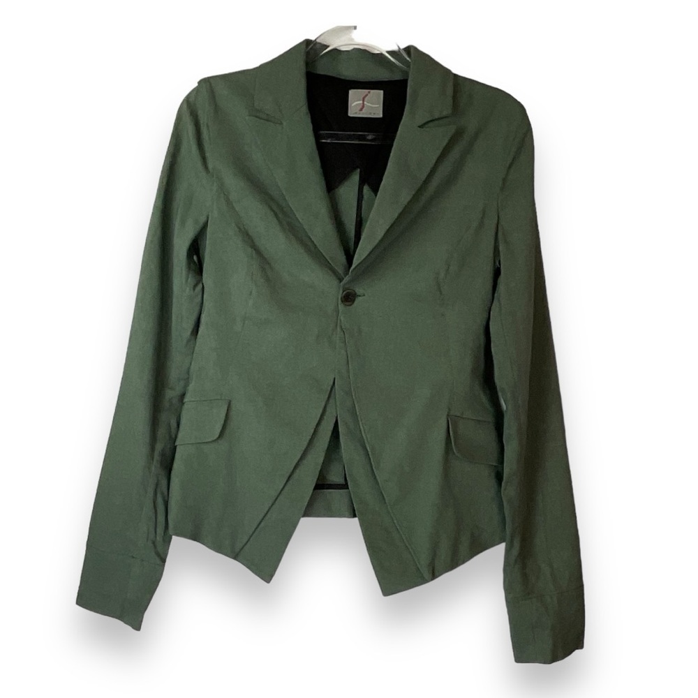 Malloni Blazer Flax Fitted Green Designer Italy Luxury Jacket Womens‎ Size Small